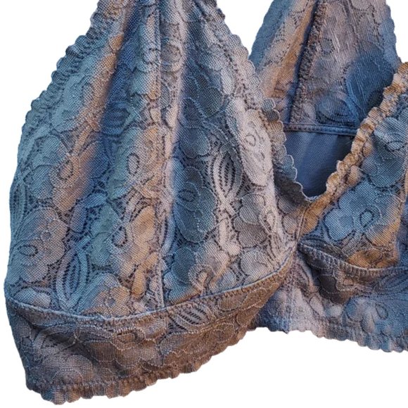 Intimately Free People Galloon Lace Racerback Bralette Floral Wireless V-neck L - Picture 2 of 14